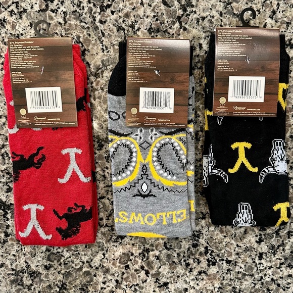 ✨NWT✨YELLOW STONE Crew Socks Men Size 6-12 UNISEX RED BLACK GRAY Paramount - Picture 5 of 10